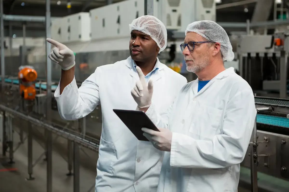 Web Page Image - Male workers in drinks factory